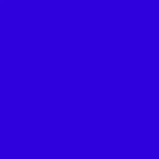 Audio visualiser: white dots pulsing in an X pattern on a blue background