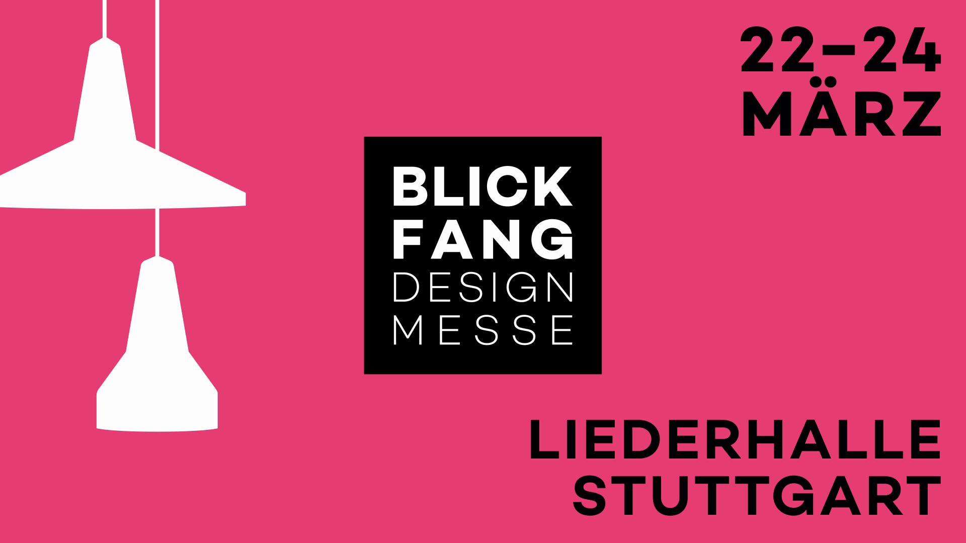 Rendered advertisement for the Blickfang design fair at Liederhalle Stuttgart