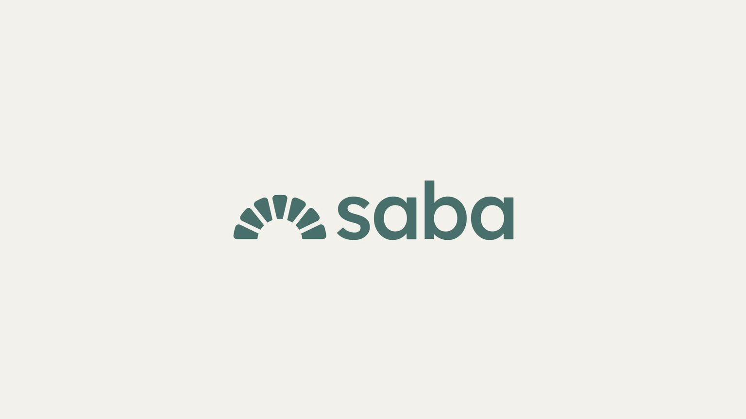 saba logo: a green half-sun made of rounded segments next to the wordmark